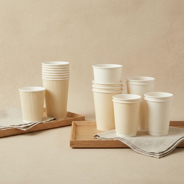 Eco-friendly paper cups and glasses