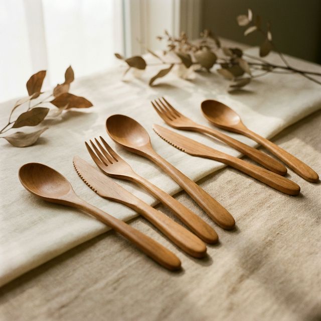 Eco-friendly wooden cutlery
