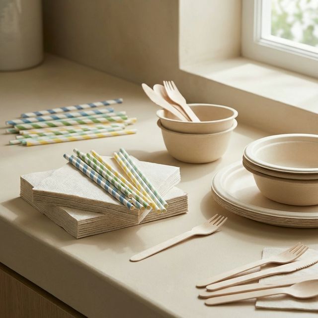 Paper straws and catering supplies